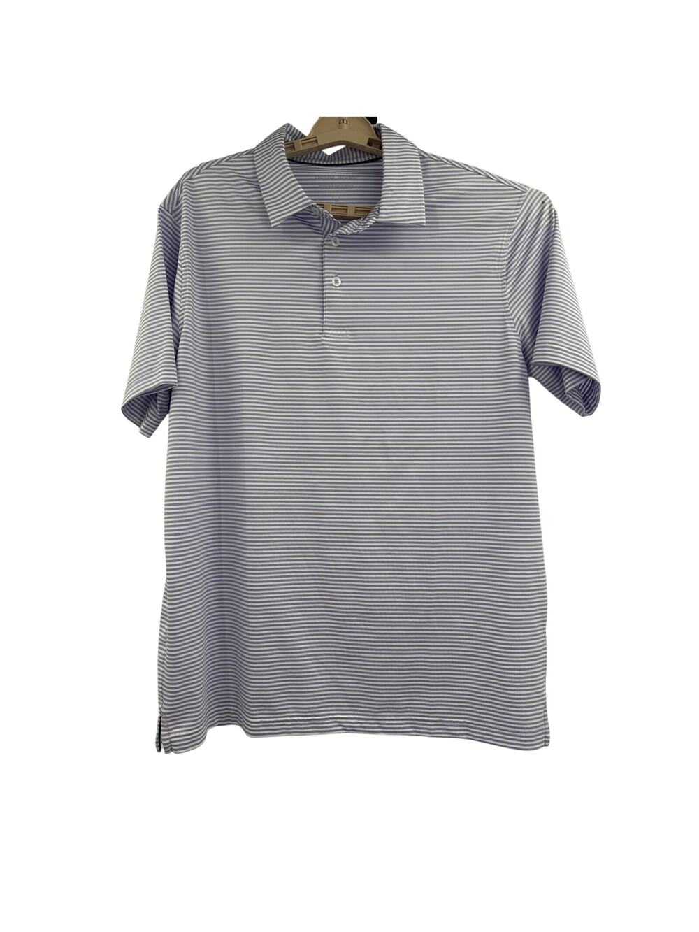 Michel Rouen polo purple short sleeve shirt stripes size L